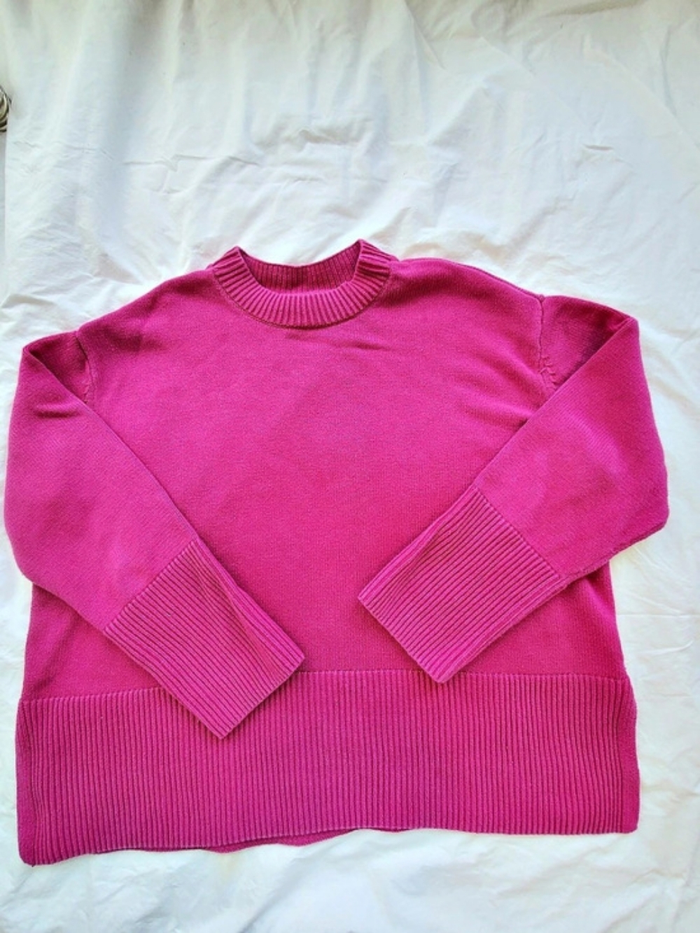 Gap Magenta Pink Cotton Crewneck Sweater Size XL